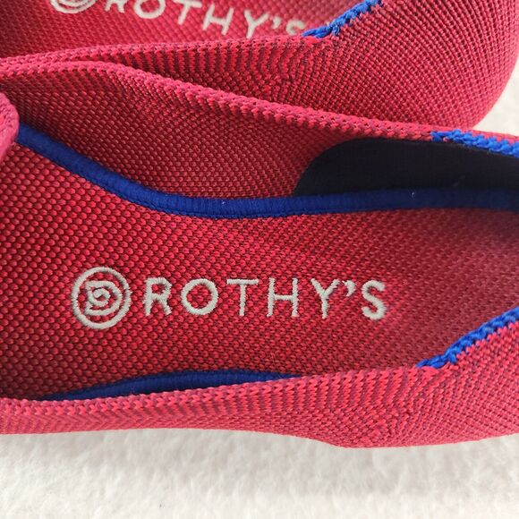 Rothy’s Red Knit Flats Slip-On Washable Shoes Eco-Friendly Size 6.5 Casual Chic - Picture 4 of 9